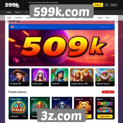 Interface e usabilidade do 599k.com para jogadores